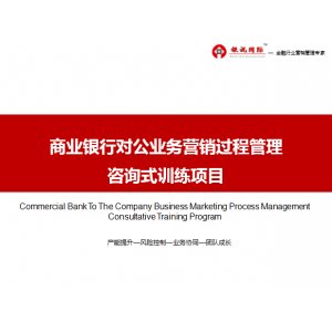 商业银行对公业务营销过程管理咨询式训练项目